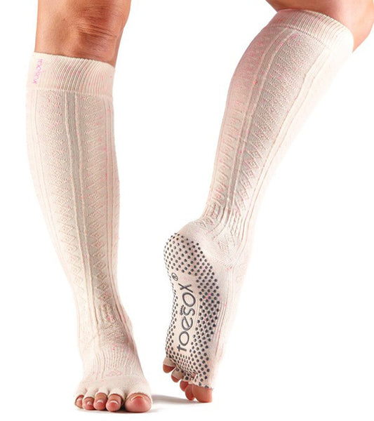 Toesox Knee High Scrunch Half-Toe Yoga Grip Socks at