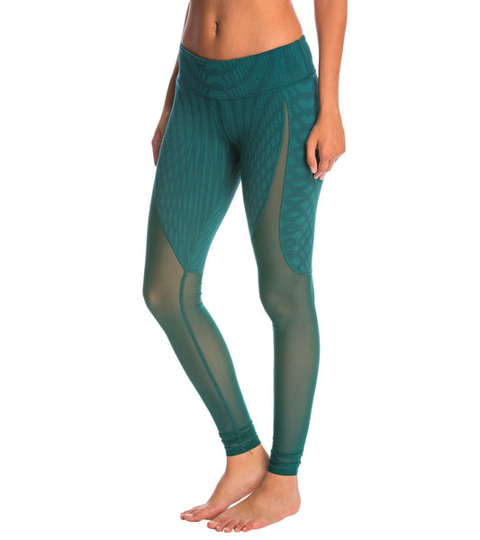 ALO YOGA MESH PANELLED LOW RISE STRETCH LEGGINGS SMALL