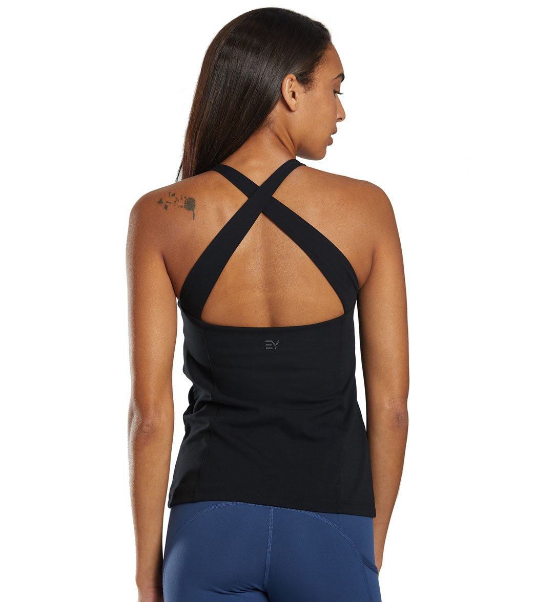 Everyday Yoga Instinct Solid Twisted Back Support Tank at YogaOutlet.com –