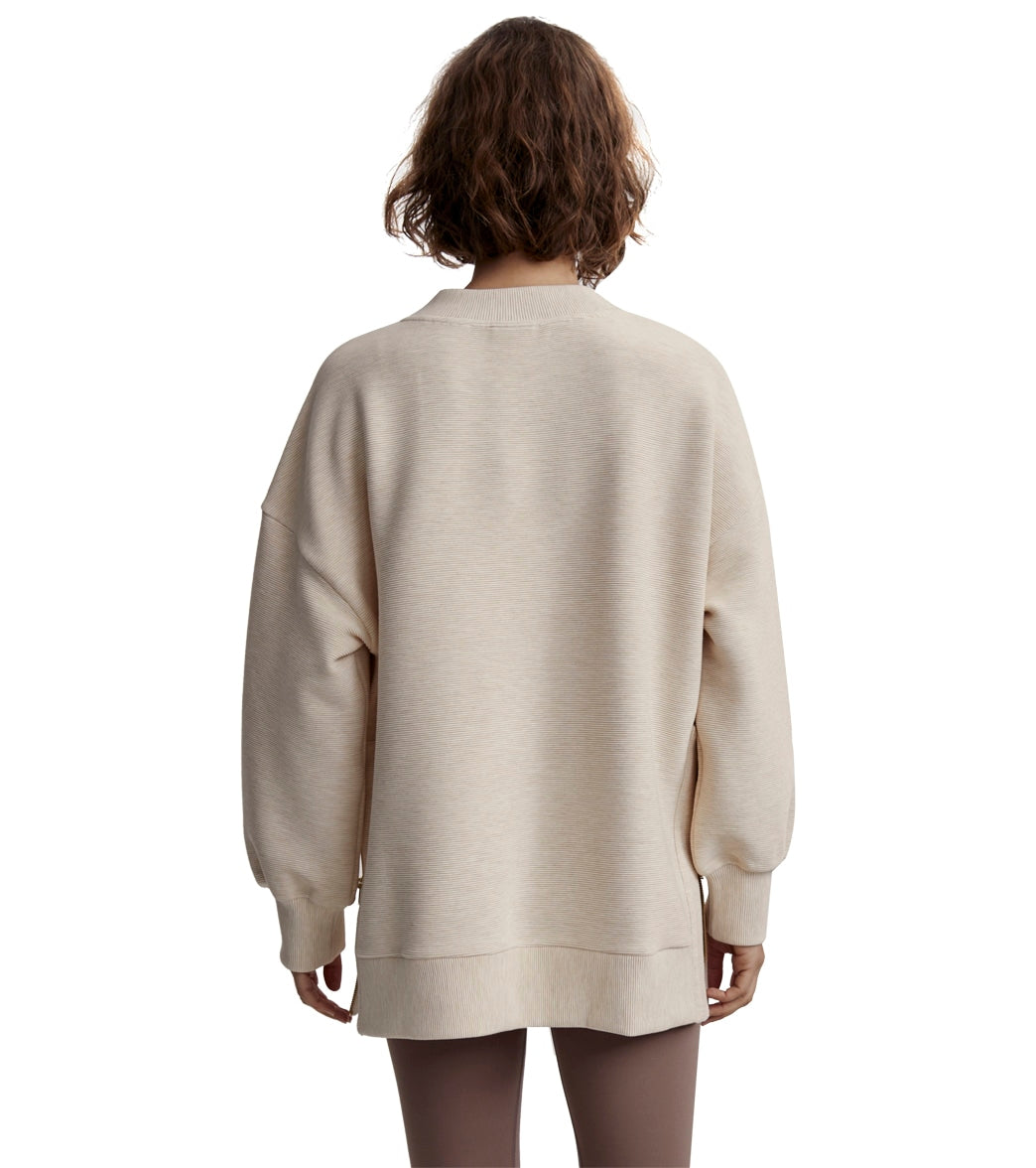 Varley, Priya Longline Sweat - Taupe Marl