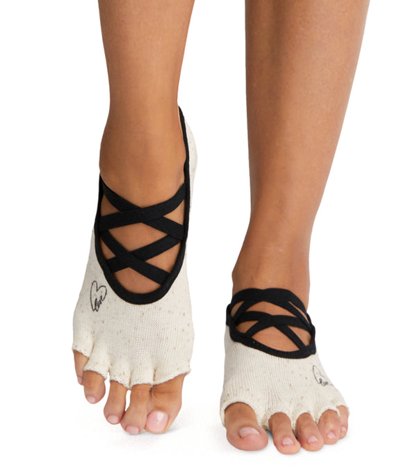 Toesox Elle Half-Toe Yoga Grip Socks - Coconuts For You - M