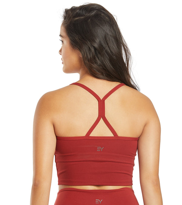 Everyday Yoga Unity Solid Crop Tank - Auburn Red - L