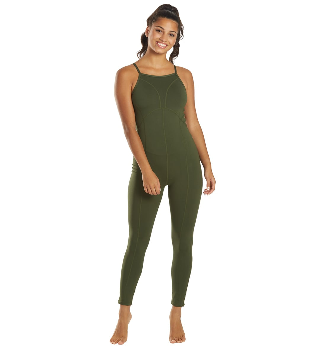 Free people green jumpsuit online