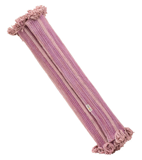 Bennd Yoga's multi-colored yoga rug, designed for enhancing your yoga practice, features a textured surface and tasseled ends. This eco-friendly yoga accessory combines functionality with style, making it an ideal choice for yoga enthusiasts seeking quality and aesthetics. Perfect for