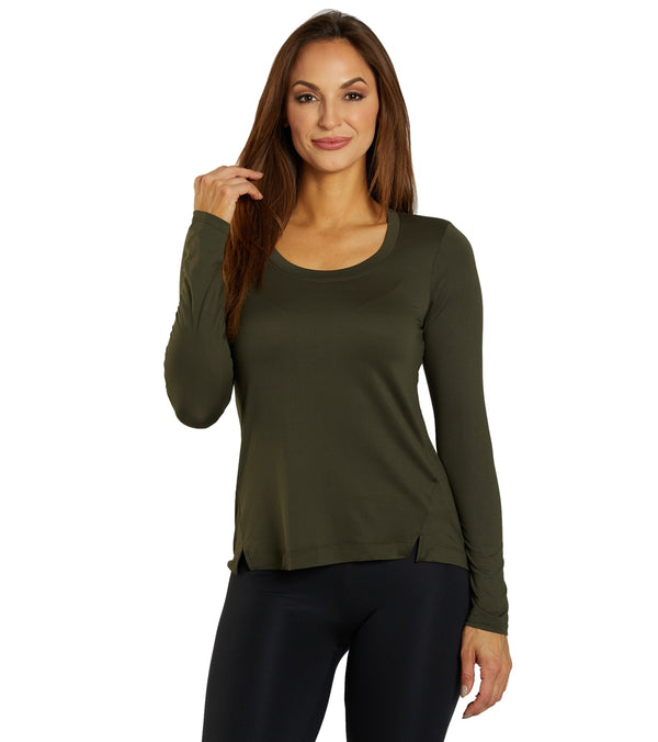 Marika Ella Long Sleeve Top - Rosin Green - L