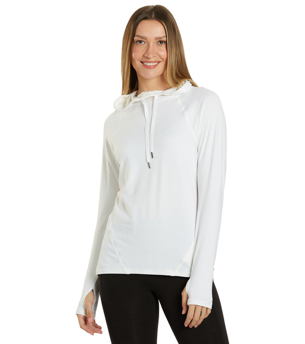 Marika Flex Long Sleeve Hoodie - White - L