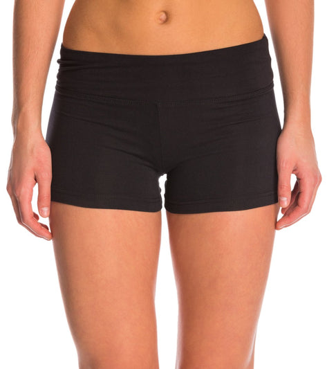 Marika Balance Collection Flat Waist Energy Hot Yoga Shorts - Black - Large