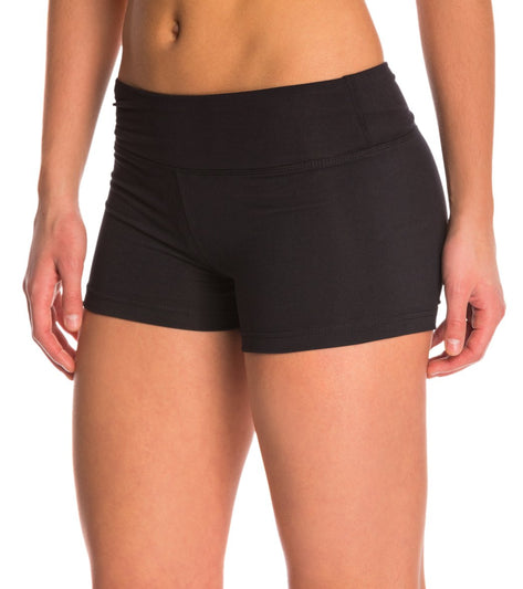 Marika Balance Collection Flat Waist Energy Hot Yoga Shorts - Black - Large