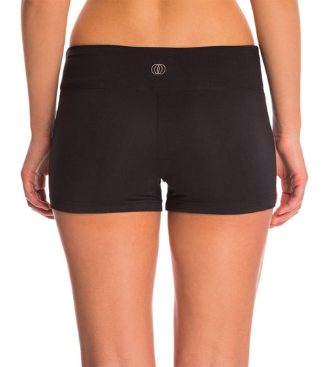 Marika Balance Collection Flat Waist Energy Hot Yoga Shorts - Black - Large