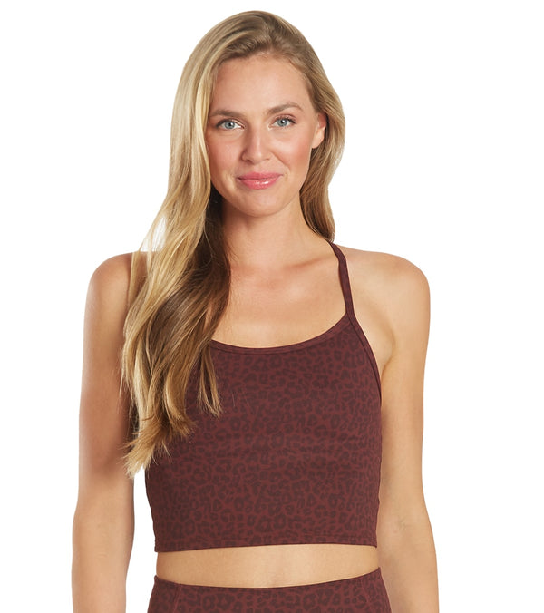 Everyday Yoga Unity Cheetah Crop Tank - Burgundy Cheetah - Large