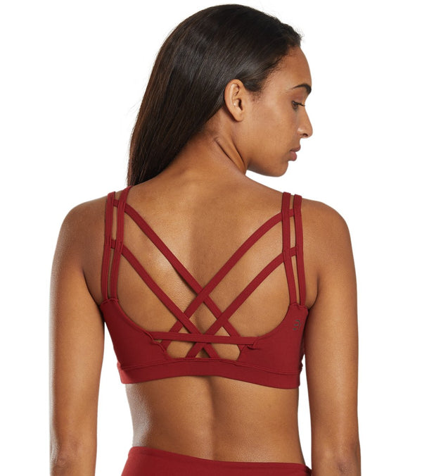 Everyday Yoga Strappy Back Sports Bra - Auburn Red - Large