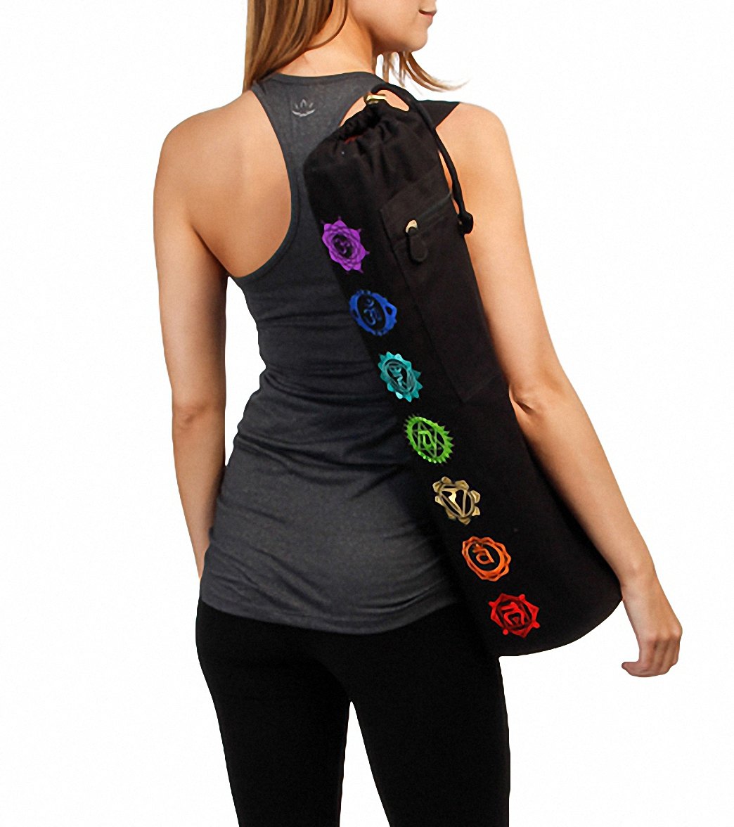 Gorgeous & Unique Chakra Design Yoga Mat Bag in Rainbow Green