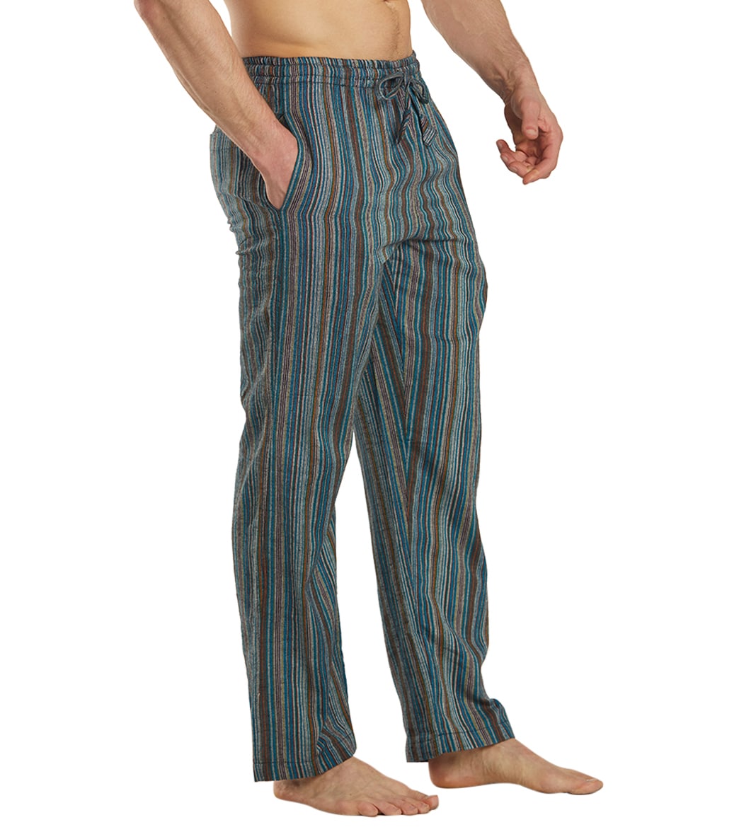 RYUU Organic Cotton Pants, Mens Yoga Pants, Festival Warm Pants, Wide Leg  Pants, Cotton Trousers, Eco Pajama Pants, Lounge Striped Pants Men -   Canada