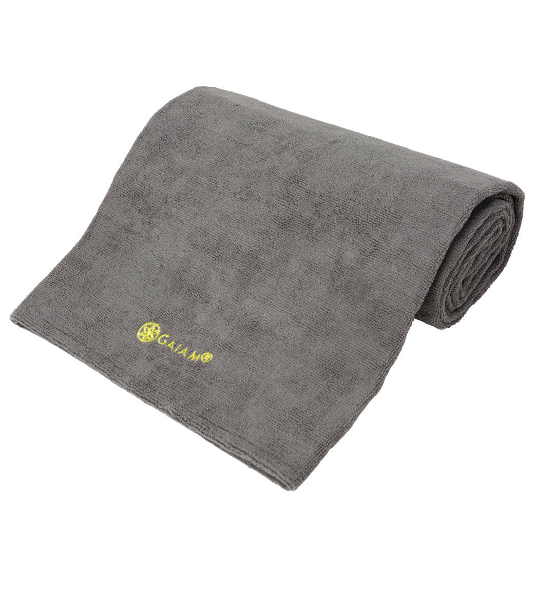 Gaiam Microfiber Yoga/Exercise Hand Towel, Grey, One-Size 