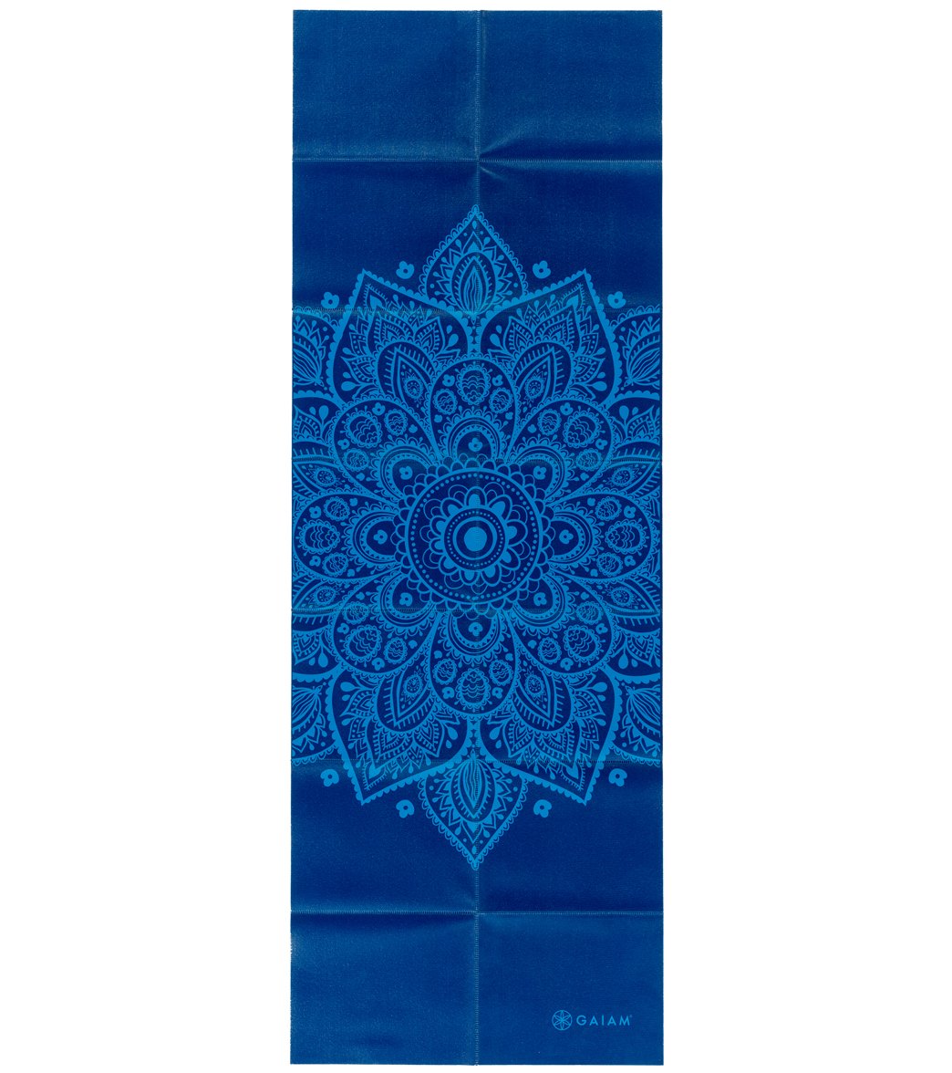 Gaiam Foldable Blue Sundial Printed Yoga Mat 68 2mm