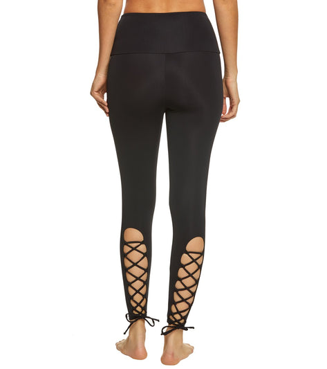 Onzie High Waisted Laced Up Yoga Leggings at