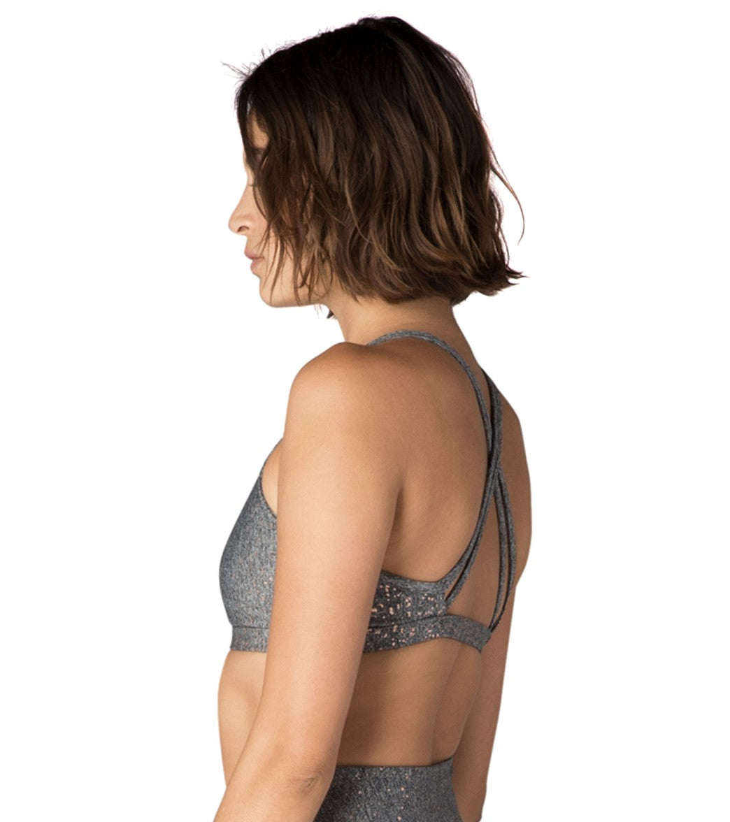 Beyond Yoga Double Back Alloy Speckled Bra