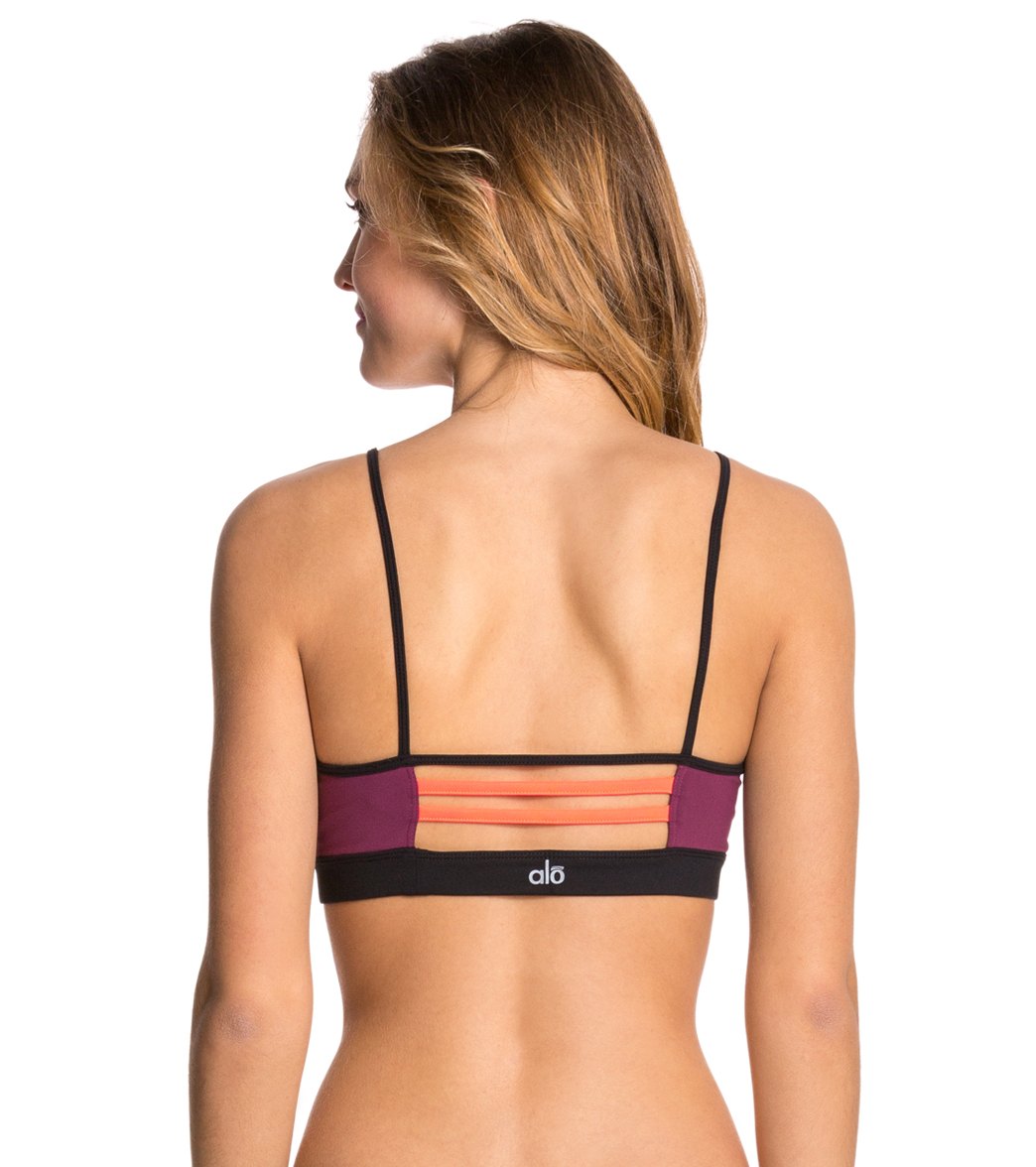 ALO Yoga, Intimates & Sleepwear, Alo Yoga Sports Bra Size Medium Purple  Lilac Colourblock Alo Trace 2 Yoga