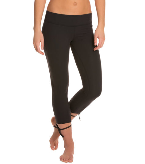 New GAIAM Women's Active Leggings yoga pants BLACK w/lace bottems