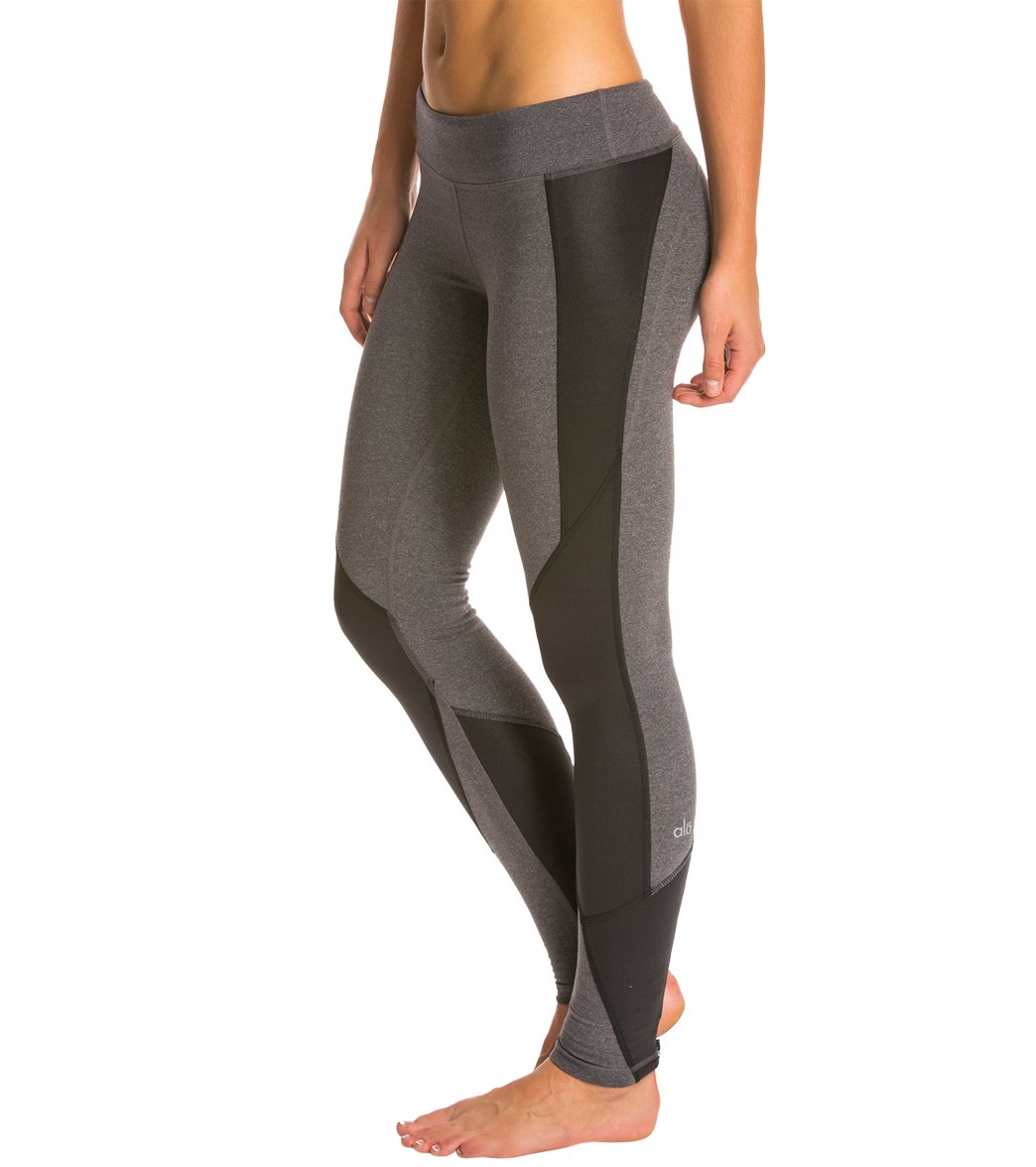 alo Moto Legging in Stormy Heather Glossy