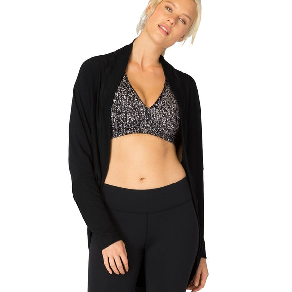 Beyond Yoga Cozy Fleece Convertible Gray Soft Cardigan Ribbed Sweater  Women's L