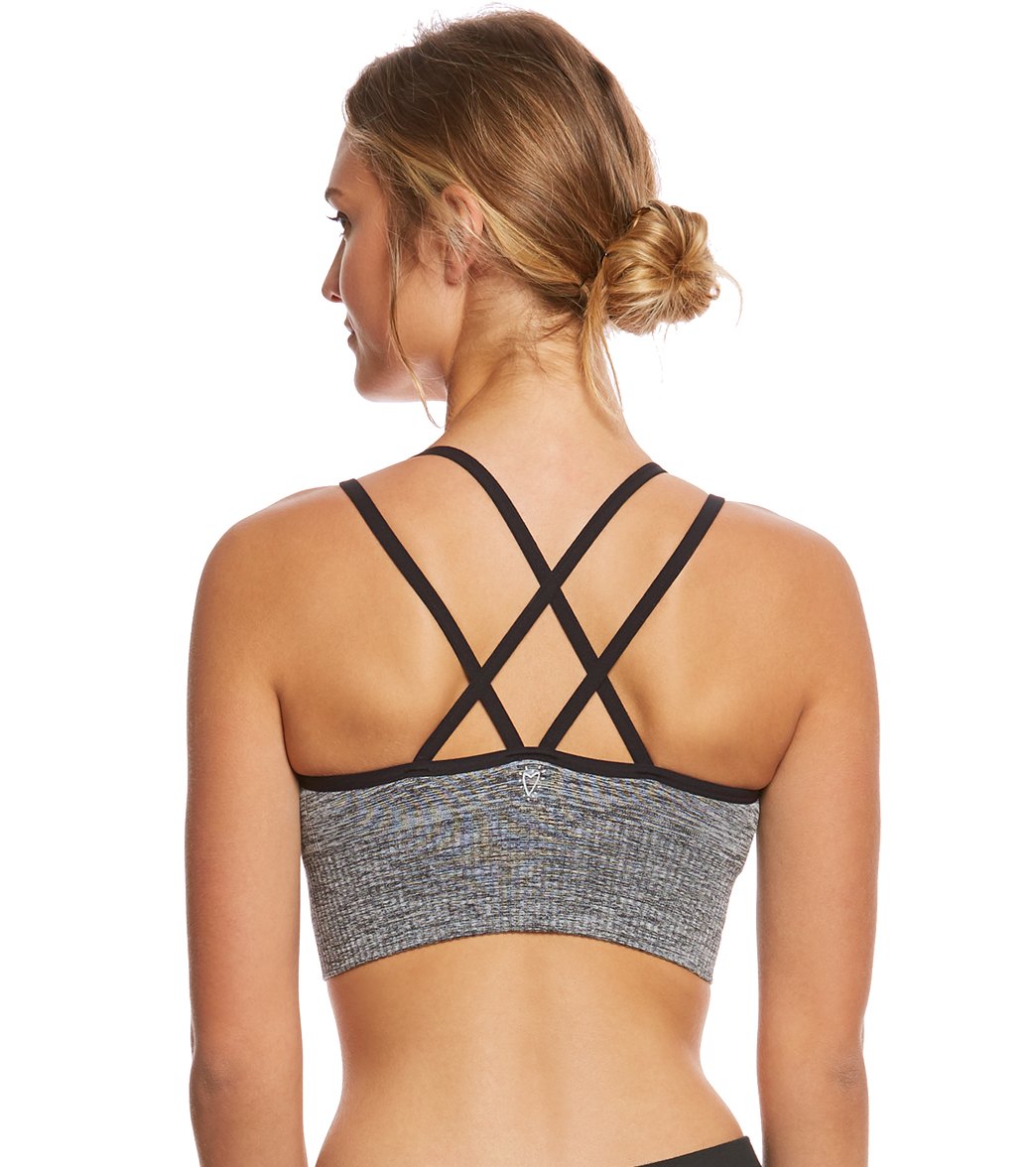 Betsey Johnson Strappy Front Extended Seamless Yoga Sport Bra