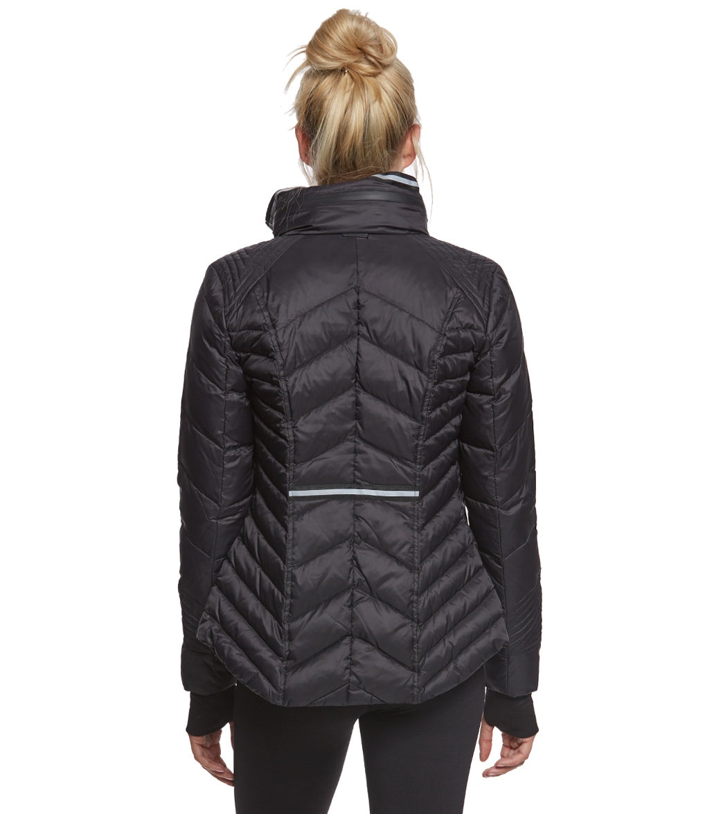 Blanc Noir Puffer Jacket with Reflective Trim at EverydayYoga