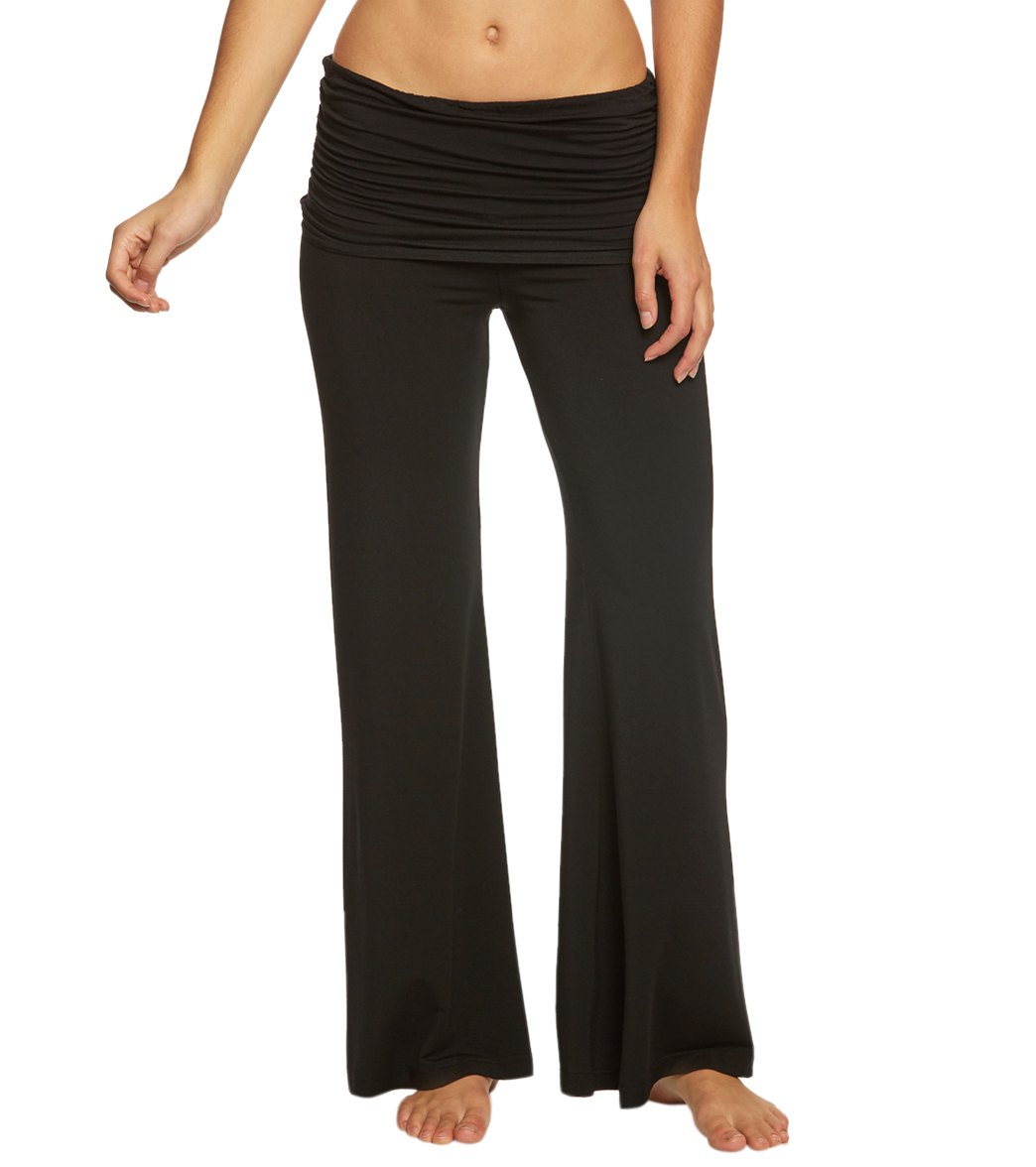 Hard Tail Wide Leg Cropped Pull On Yoga Pants Women's SIze L Large