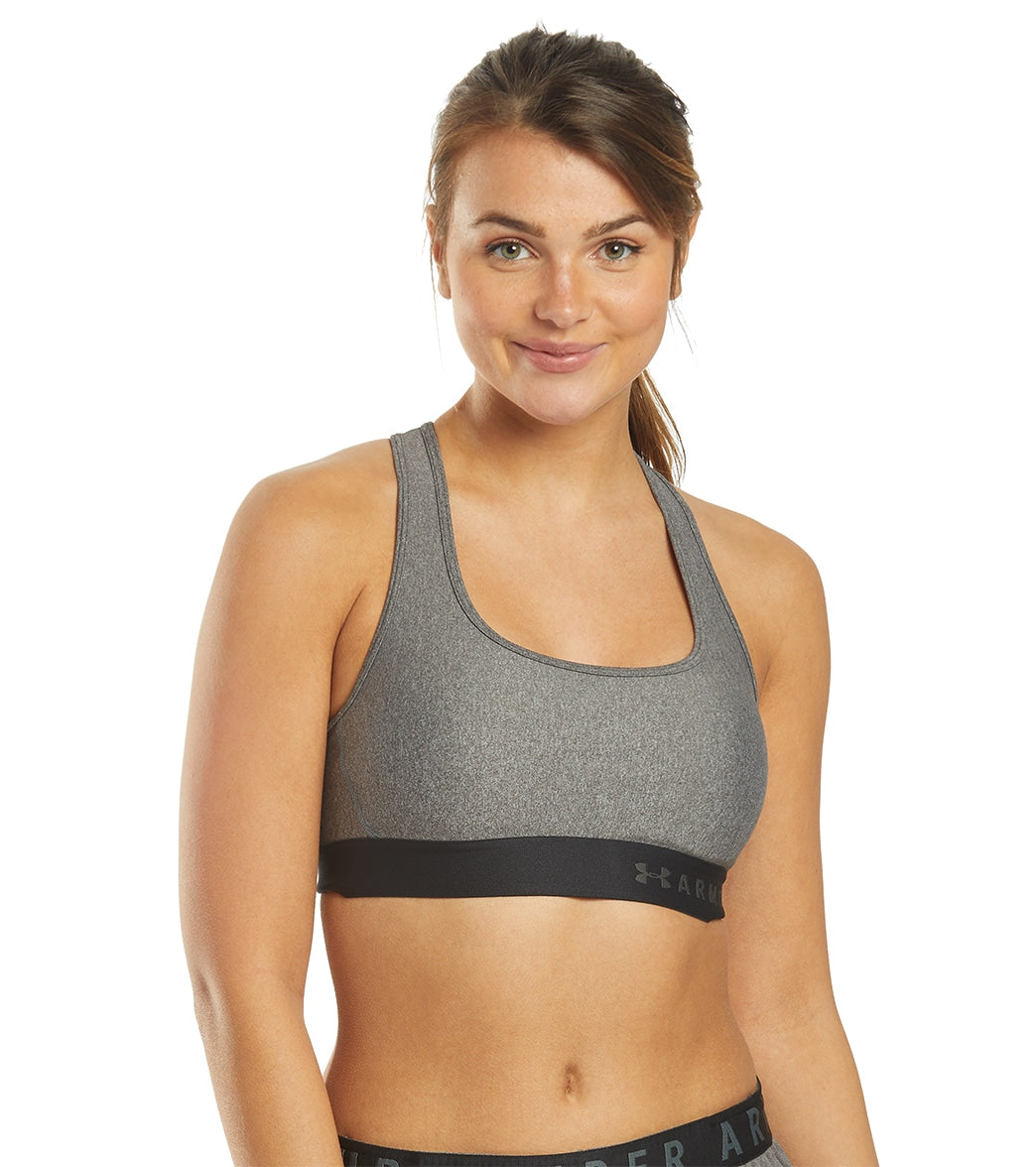 Under Armour Training Crossback mid support sports bra in charcoal heather