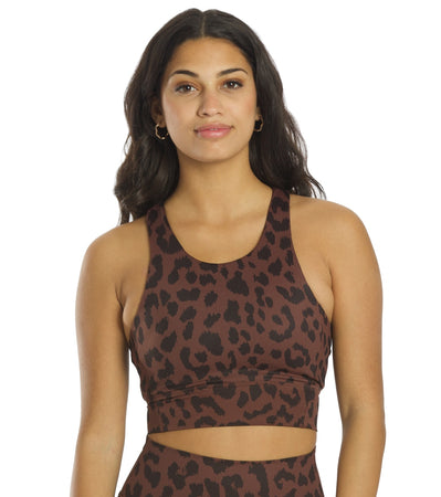 Oversized Cheetah Square Neck Sports Bra (Amber) - All Fenix