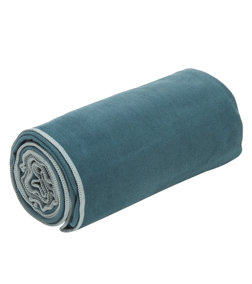 Super Absorbent Non-Slip Microfiber Hot Yoga Towel Mat - 24 x 72 in Blue