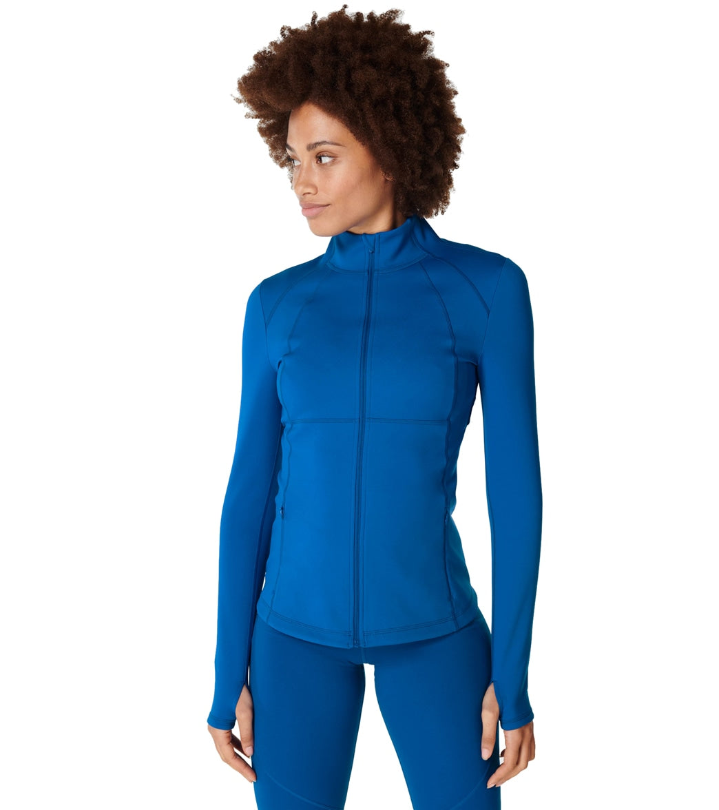 ALO Yoga Mens Coolfit Full Zip Blue Jacket Activewear Sports Long Sleeve XL