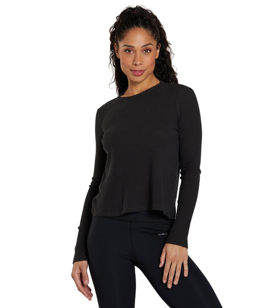 Spiritual Gangster Twist Long Sleeve Ballet Rib Top at EverydayYoga.com ...